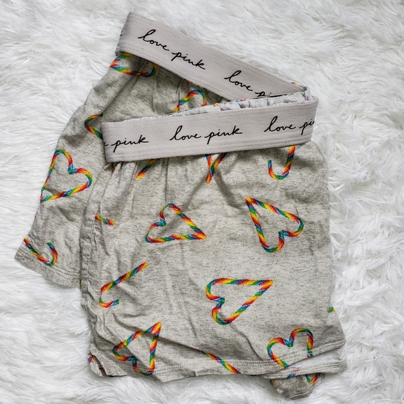 PINK Victoria's Secret Other - Victoria's Secret PINK Rainbow🌈 Candy Cane Sleep Boxy shorts, Large